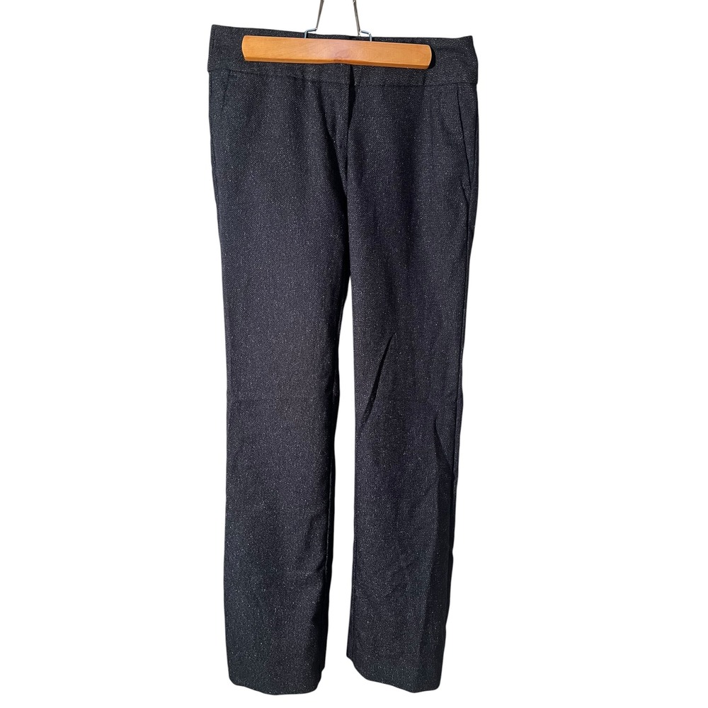 Ann Taylor Women's Size 00 Petite Dress Pants Trousers Slim Fit Navy Blue Tweed